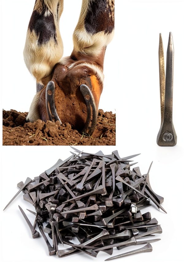 AONYAYBM Horseshoe Nails Steel Durable Equestrian Training-6