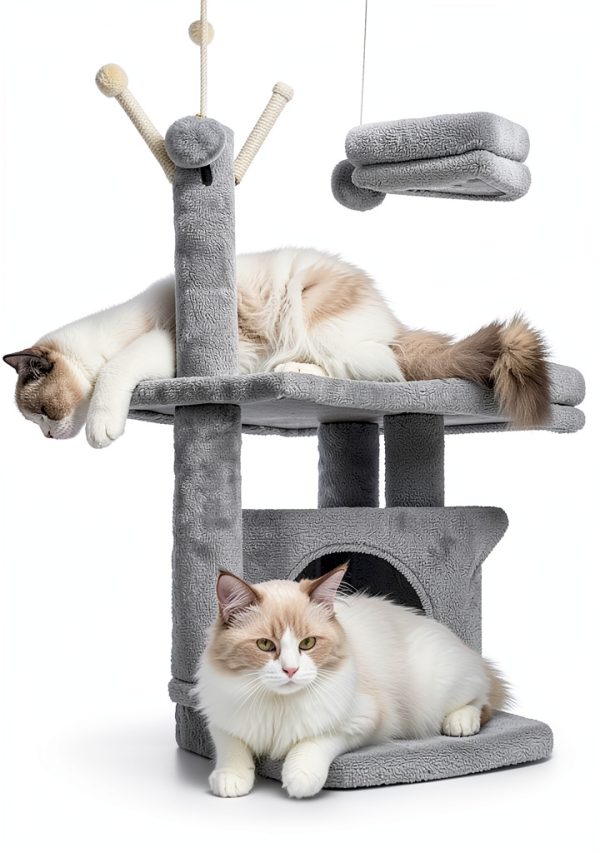 Hey-brother Cat Tree Multi-Level Scratching Post Hammock-4