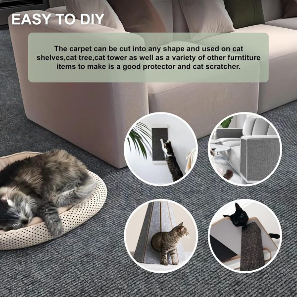 Feierxun Cat Scratch Mat Trimmable Felt Protector DIY Wall-4