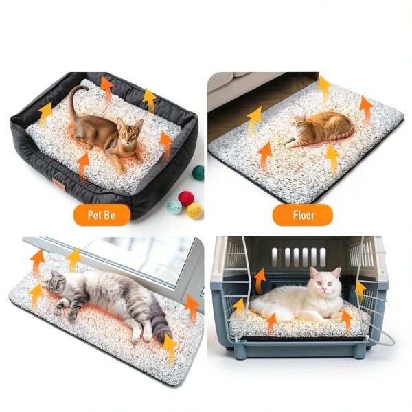WanPeeGoo Self Warming Cat Bed Dual Foil Fleece Pet Mat-4