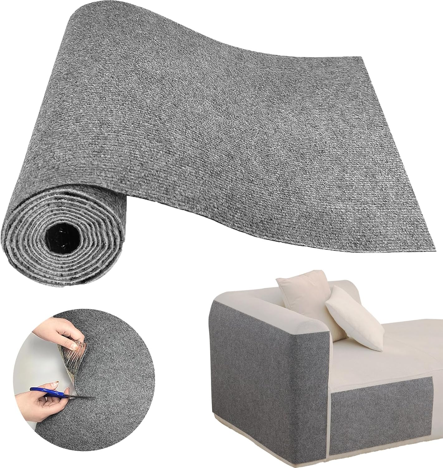 Feierxun Cat Scratch Mat applied to a sofa corner