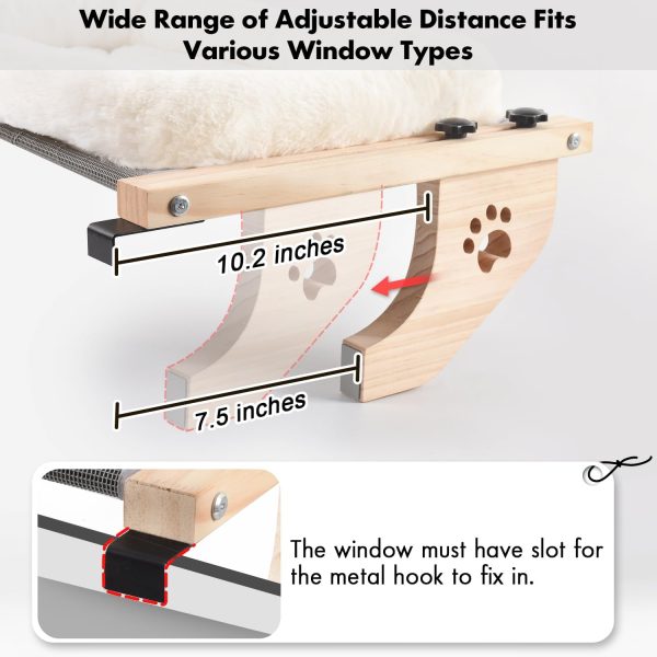 AMOSIJOY Cat Window Perch No Drilling Comfortable Cushion-4
