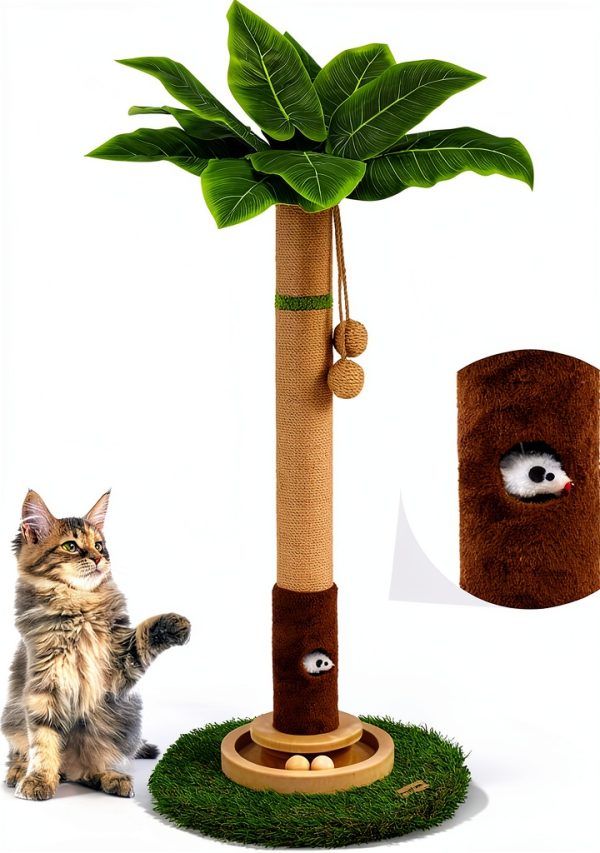 Woochpet Cat Scratching Post Sisal Mouse Toys Large Cats-1