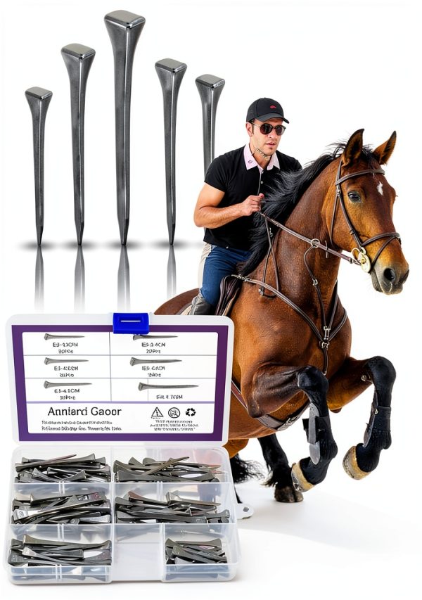 Swpeet Horseshoe Nails Premium Steel Rust Resistant Farrier-6