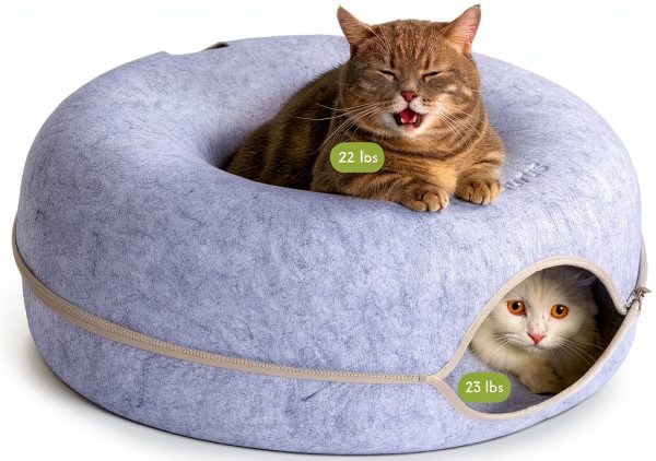Cattasaurus Peekaboo Cat Cave Bed Tunnel Large Cats-0