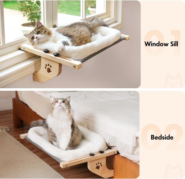 AMOSIJOY Cat Window Perch No Drilling Comfortable Cushion-6