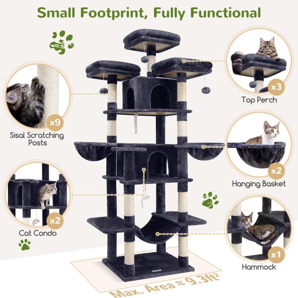 Globlazer Cat Tree Multi Level Sisal Scratching Post for-3