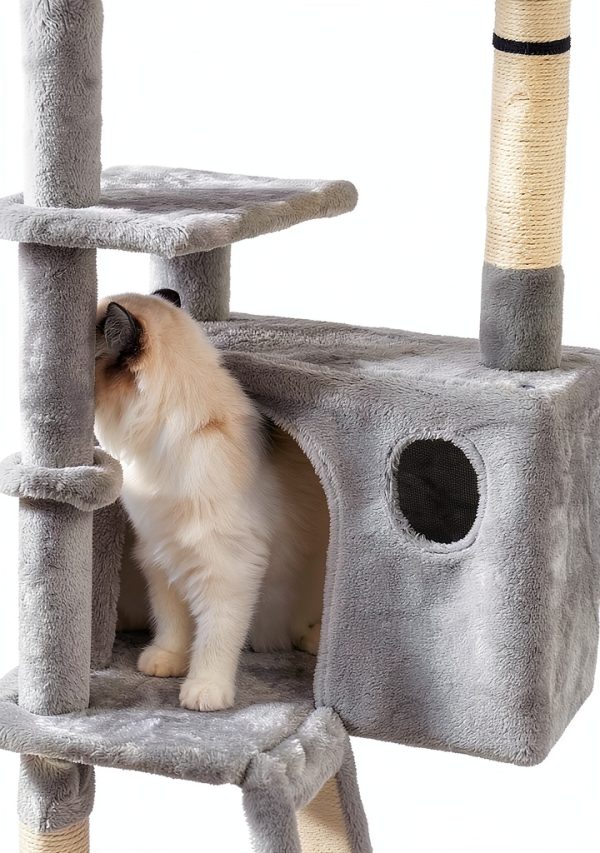 Hey-brother Cat Tree Multi-Level Scratching Post Hammock-5