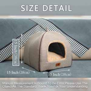 WINDRACING Foldable Cat Bed Cave Tent Soft Fur Fabric-0