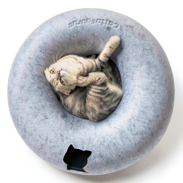 Cattasaurus Peekaboo Cat Cave Bed Tunnel Large Cats-8