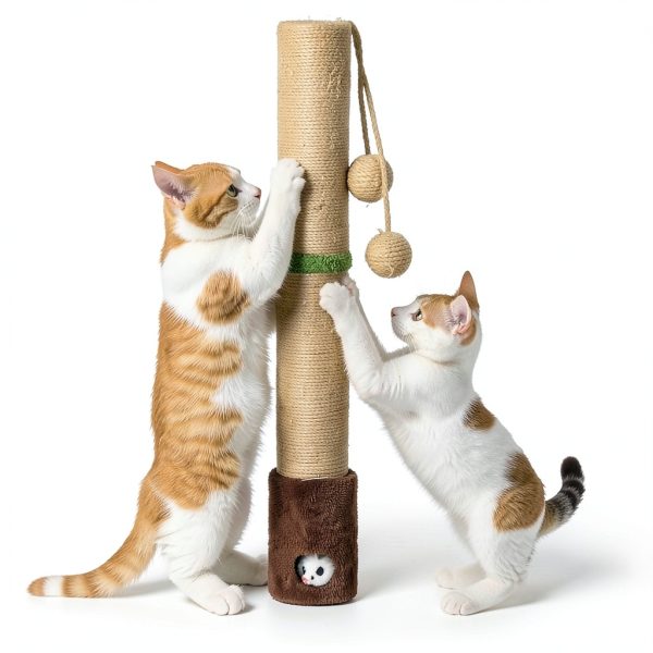 Woochpet Cat Scratching Post Sisal Mouse Toys Large Cats-4