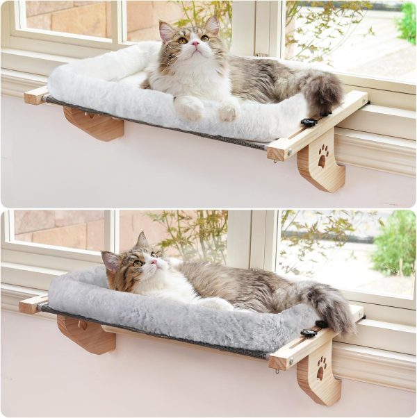 AMOSIJOY Cat Window Perch No Drilling Comfortable Cushion-3