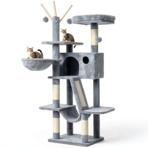 Hey-brother Cat Tree Multi-Level Scratching Post Hammock-0