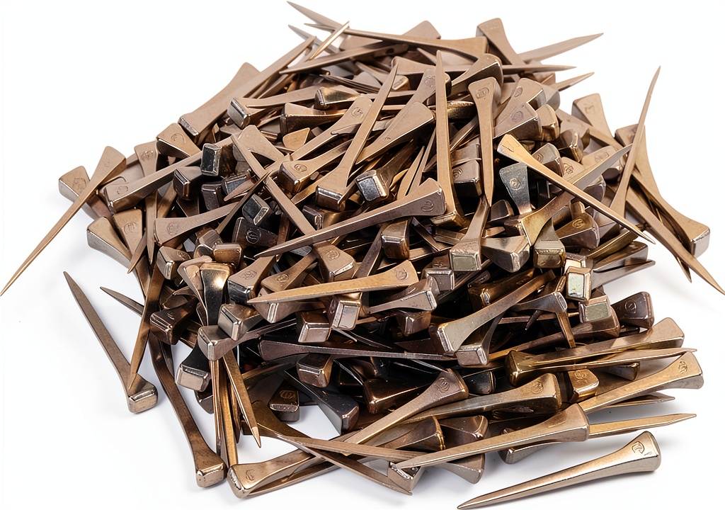 AONYAYBM horseshoe nails displayed on a stable workbench
