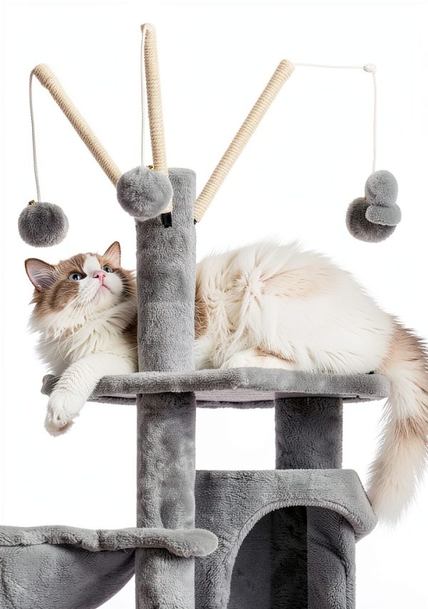Hey-brother Cat Tree Multi-Level Scratching Post Hammock-3