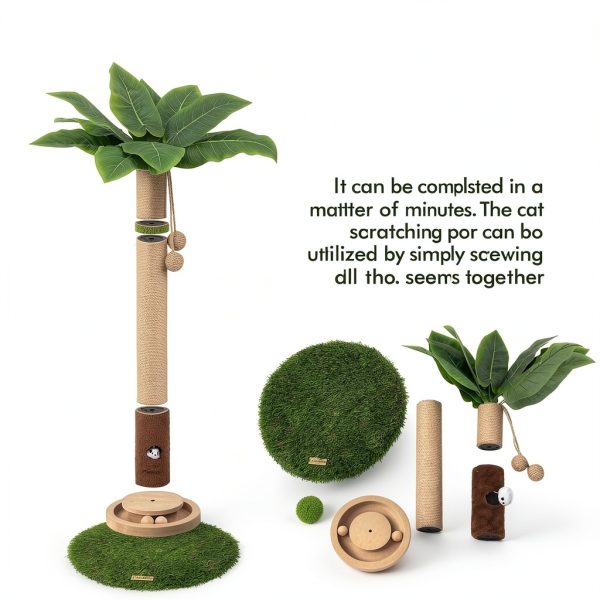 Woochpet Cat Scratching Post Sisal Mouse Toys Large Cats-6