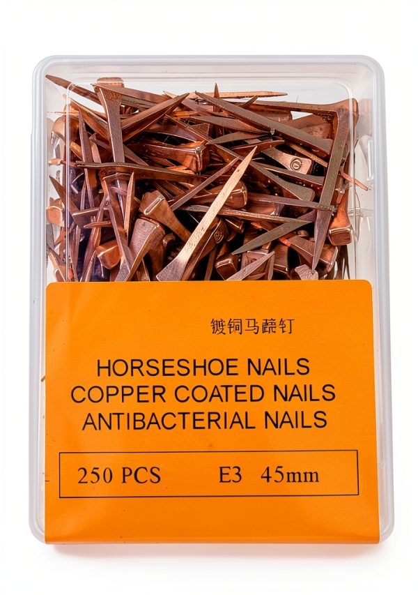 Agatige Horseshoe Nails Copper Plated Steel E5 Stiffness-0