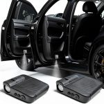 LURTHNY Car Door Logo Light Projector Black Universal Fit Pod-0