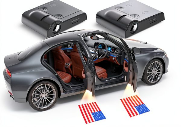 Car Door Light Projector Augeny American Flag LED Magnetic-0