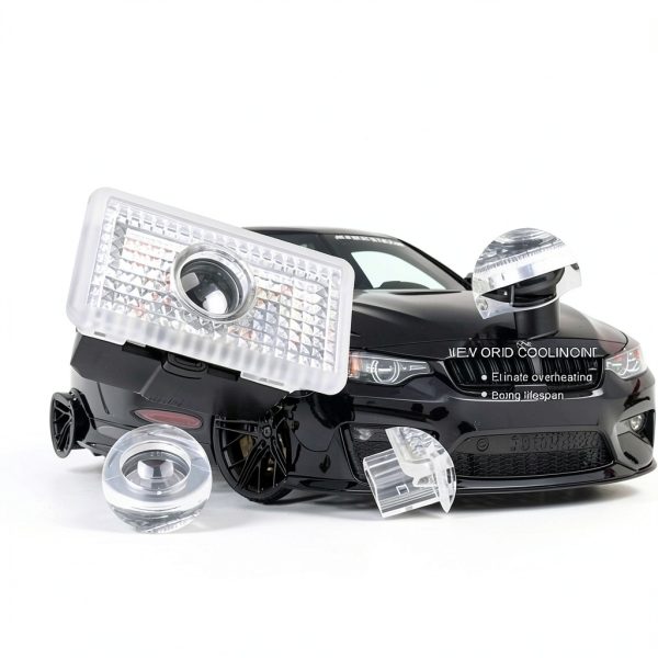 Car Door Logo LED Light Meagkka Waterproof Plastic Pod for Tesla Model-4