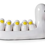 Chinese Characteristics Ceramic Cute Yellow Duck Pattern Chopstick Rest Spoon Fork Knife Holder-0