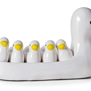 Chinese Characteristics Ceramic Cute Yellow Duck Pattern Chopstick Rest Spoon Fork Knife Holder-0