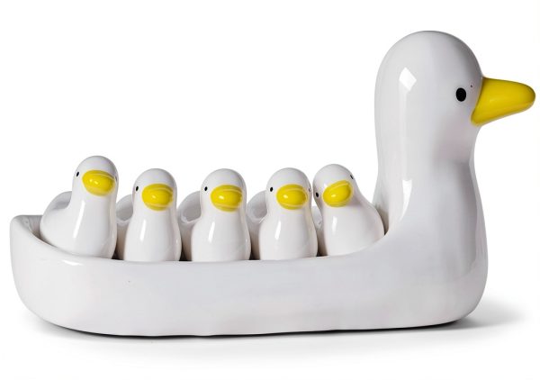 Chinese Characteristics Ceramic Cute Yellow Duck Pattern Chopstick Rest Spoon Fork Knife Holder-0
