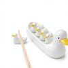 Chinese Characteristics Ceramic Cute Yellow Duck Pattern Chopstick Rest Spoon Fork Knife Holder-2