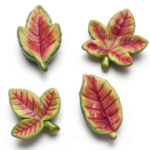 Ceramic Leaf Knife & Chopstick Rests Set of 4 – Hand Washable-0