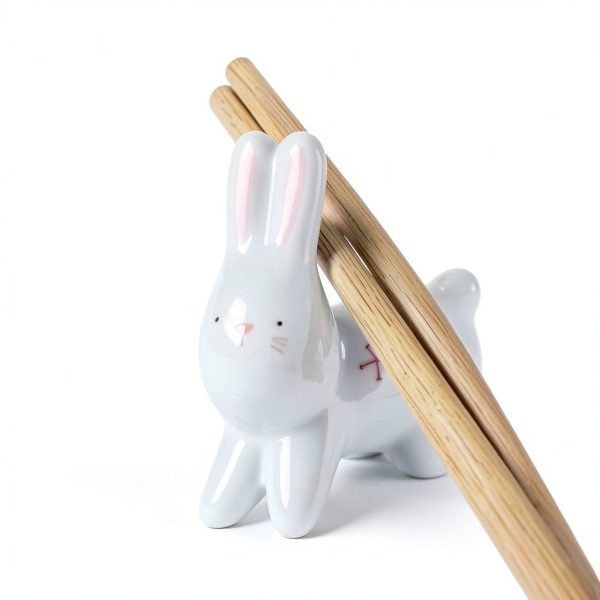 Ceramic Chopsticks Rest TMXAOK 6 Piece Rabbit Shaped Tableware Holder-3