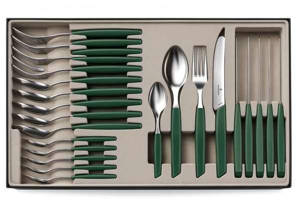Victorinox Swiss Modern Cutlery Set 24-Piece Sage Green-0