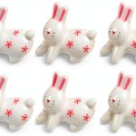 Ceramic Chopsticks Rest TMXAOK 6 Piece Rabbit Shaped Tableware Holder-0