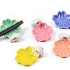 Ceramic Rabbit Chopsticks Rest Rack Set of 5 Sakura Chopsticks Holder Set Flower Porcelain Chopsticks Stand Cherry Blossom Spoon Fork Knife Holder for Tabletop Decor Gift-6