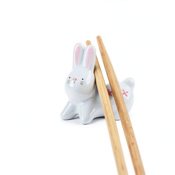 Ceramic Chopsticks Rest TMXAOK 6 Piece Rabbit Shaped Tableware Holder-2