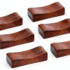 Handcrafted Wooden Chopsticks Rest Set of 6 Tea Talent Concave Ebony-0