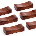 Handcrafted Wooden Chopsticks Rest Set of 6 Tea Talent Concave Ebony-0