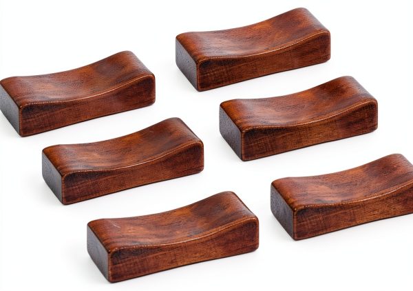 Handcrafted Wooden Chopsticks Rest Set of 6 Tea Talent Concave Ebony-0