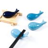 Blue Whale Ceramic Chopstick Holder Set 4 pcs Porcelain Utensil Rests-1