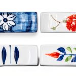 Ceramic Chopsticks Rest Rack 3pcs by CRASPIRE Blue Porcelain-0