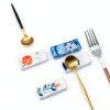 Ceramic Chopsticks Rest Rack 3pcs by CRASPIRE Blue Porcelain-5