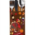 Thanksgiving Turkey Cutlery Holders FIESTAJOY 42 Piece Cardboard Rests-0
