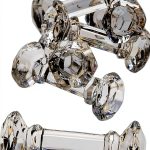 Crystal Dumbbell Knife Rest Set of 6 by Godinger Transparent Foldable-0