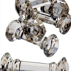 Crystal Dumbbell Knife Rest Set of 6 by Godinger Transparent Foldable-0