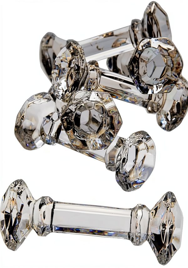 Crystal Dumbbell Knife Rest Set of 6 by Godinger Transparent Foldable-0