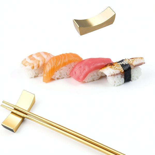 Gold Chopstick Rest Stainless Steel 5 Pairs Knife Rest and Chopsticks Holder For Countertop Holding Chopstick Spoon Forks Knife ,Cute Chopstick Stand-6