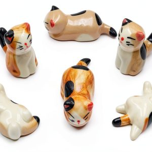 Cat Shaped Porcelain Knife Rest Set for Dining Table-0