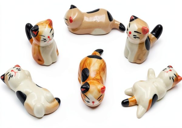 Cat Shaped Porcelain Knife Rest Set for Dining Table-0