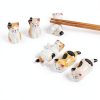 Cat Shaped Porcelain Knife Rest Set for Dining Table-1